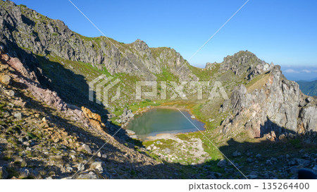[Northern Alps] Shogaike Pond near the summit of Mount Yakedake 135264400