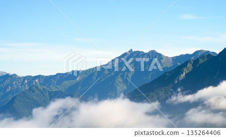 [北阿爾卑斯山] 從燒婆山頂看到的矢里山 135264406