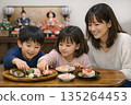 Children choosing Japanese sweets for Hinamatsuri 135264453