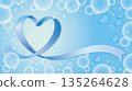 Light blue ribbon heart floating background 135264628