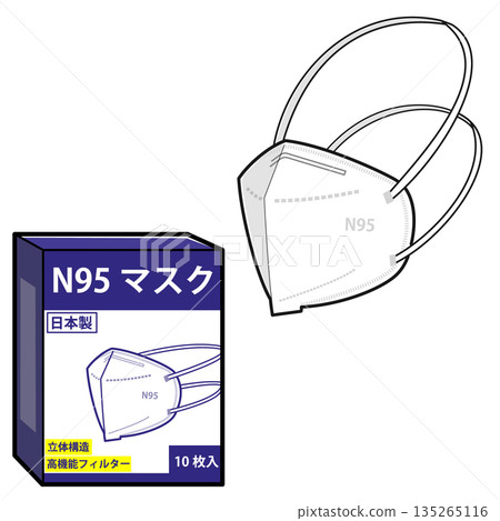N95 mask and packaging N95 mask and packaging 135265116