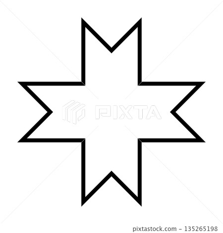 Star of Arauco, the Gunelve, or bringer of dawn. Eight-pointed star, foliated cross, and octagram, representing planet Venus. Symbol from the Mapuche or Araucanians, indigenous people of Chile. Vector Star of Arauco, the Gunelve, or bringer of dawn. Eight-pointed star, foliated cross, and octagram, representing planet Venus. Symbol from the Mapuche or Araucanians, indigenous people of Chile. Vector 135265198