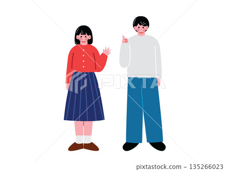 日本青年男女的插圖 日本青年男女的插圖 135266023
