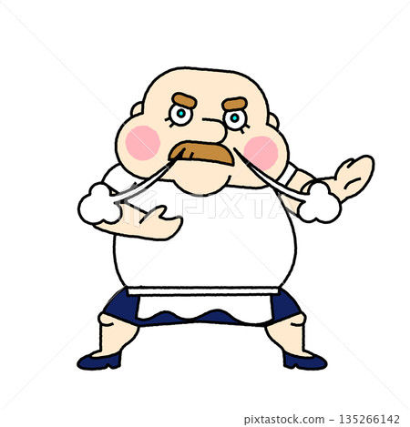 一幅可靠的人物插畫，描繪了一位披薩店老闆雙臂交叉，精神抖擻。 135266142