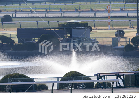 Scenery of the racecourse: Fountain in the inner racecourse, Kyoto City, Kyoto Prefecture Scenery of the racecourse: Fountain in the inner racecourse, Kyoto City, Kyoto Prefecture 135266229