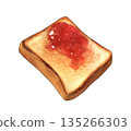 Strawberry jam toast 135266303