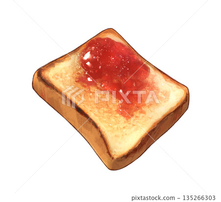 Strawberry jam toast 135266303