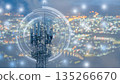 telecommunication mast TV antennas wireless technology for internet network concept 135266670