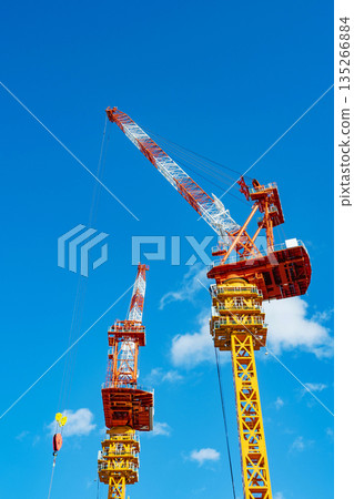 Construction site large crane 135266884