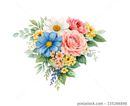 bouquet of colorful flowers 135266898