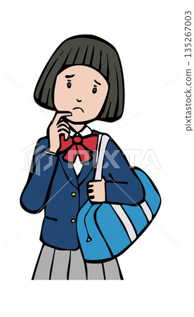 拎著包包、穿著制服西裝的女孩 135267003