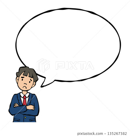 Boy in uniform with speech bubble Boy in uniform with speech bubble 135267382