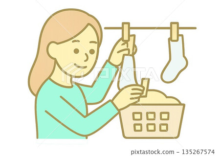 「家事圖示 | 女人洗衣服 | 極簡公寓」 06 135267574
