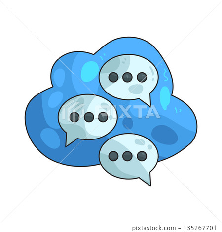illustration of cloud chat illustration of cloud chat 135267701