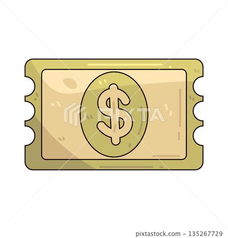 illustration of Dollar Ticket illustration of Dollar Ticket 135267729