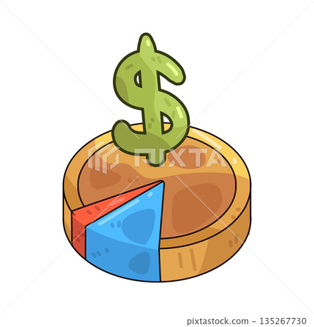 illustration of Dollar Pie Chart illustration of Dollar Pie Chart 135267730