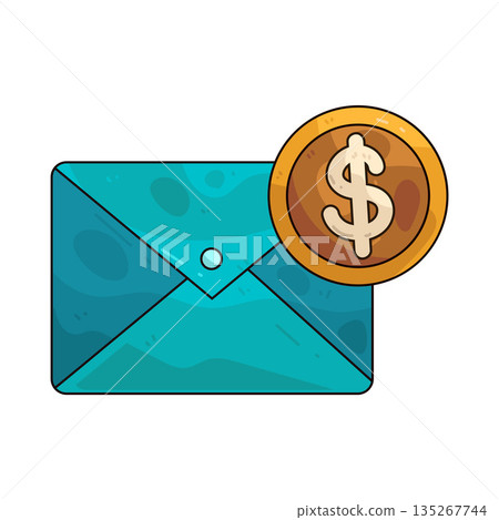 illustration of Dollar envelope illustration of Dollar envelope 135267744
