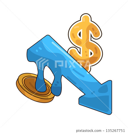 illustration of Dollar Down 135267751