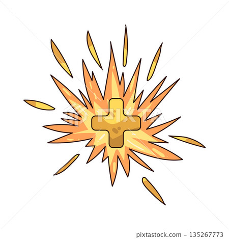 illustration of spark with plus sign illustration of spark with plus sign 135267773