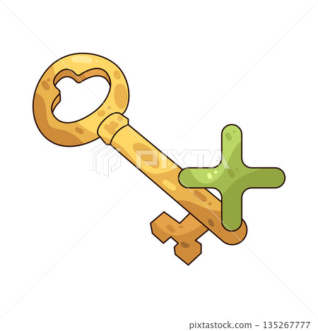 illustration of key with plus sign 135267777
