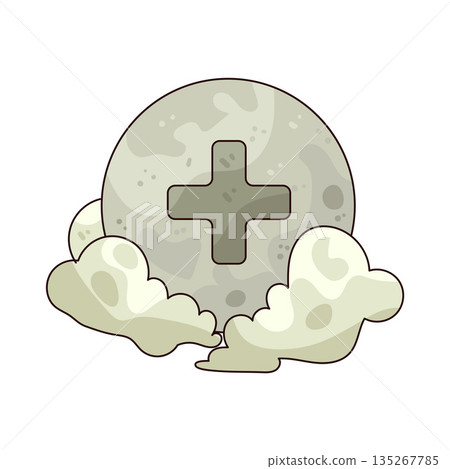 illustration of moon with plus sign illustration of moon with plus sign 135267785