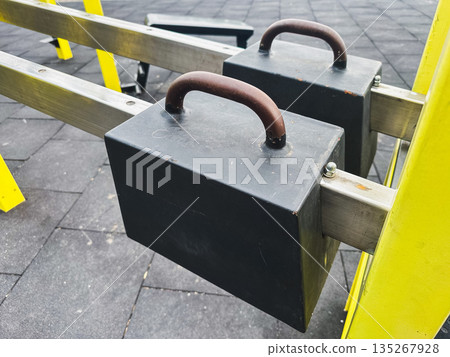 Outdoor gym equipment 135267928