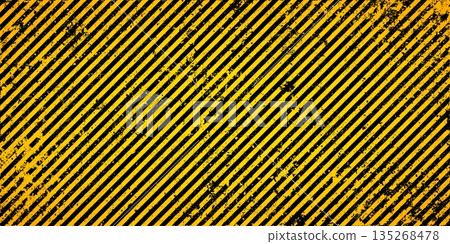 Warning sign with yellow and black diagonal lines. Attention, danger or caution symbol. Construction site signage, road safety notice, hazard banner, security alert shield. Vector illustration Warning sign with yellow and black diagonal lines. Attention, danger or caution symbol. Construction site signage, road safety notice, hazard banner, security alert shield. Vector illustration 135268478