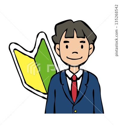 Boy in uniform, blazer, young leaf mark 135268542