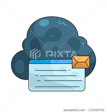 illustration of cloud message 135268791