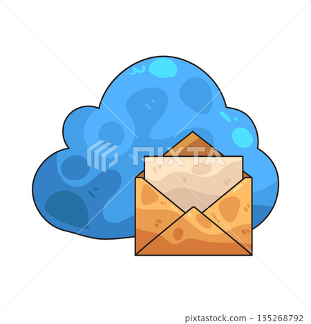 illustration of cloud email 135268792
