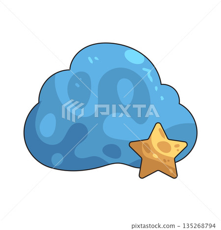 illustration of cloud star illustration of cloud star 135268794