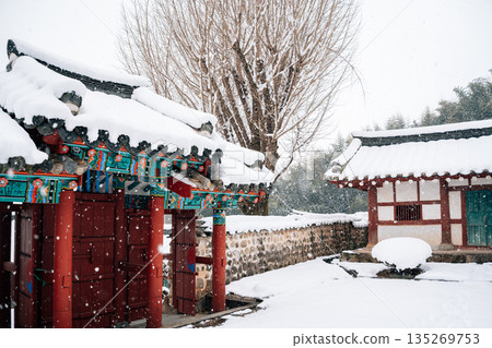 Winter Scenery of Damyang Hyanggyo, Korean Traditional Architecture in Damyang, Korea 135269753