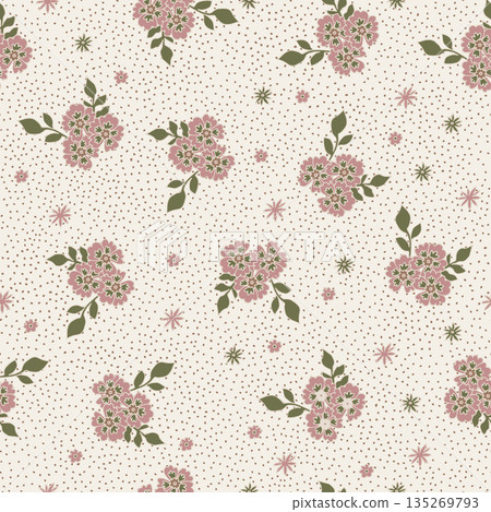 Vintage Blush Floral Posy Pattern Vintage Blush Floral Posy Pattern 135269793