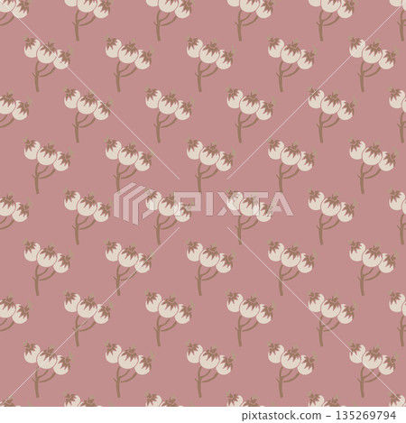 Dusty Rose Botanical Berry Repeat Pattern Dusty Rose Botanical Berry Repeat Pattern 135269794