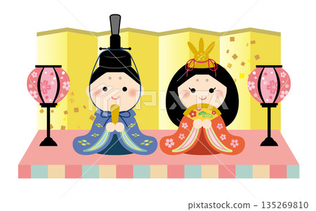 Cute Hina Doll Illustration - Hinamatsuri 135269810