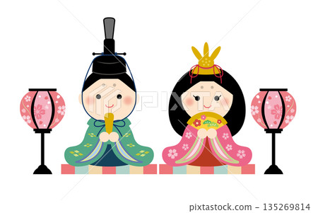 Cute Hina Doll Illustration - Hinamatsuri Cute Hina Doll Illustration - Hinamatsuri 135269814