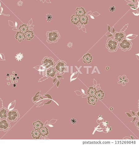 Soft Vintage Floral Scatter Pattern 135269848