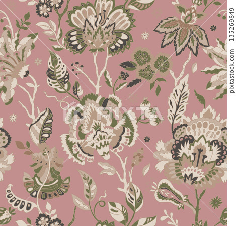 Romantic Folk Garden Floral Pattern Romantic Folk Garden Floral Pattern 135269849