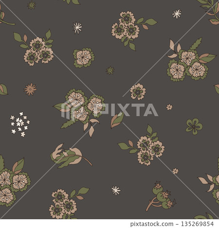 Vintage Cottagecore Floral Scatter Pattern 135269854