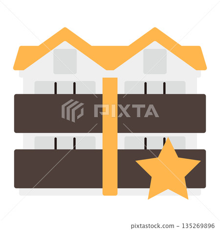 Simple apartment icon + star 135269896