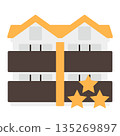 Simple apartment icon + three stars 135269897