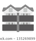 Simple apartment icon + monochrome 135269899