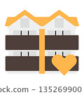 Simple apartment icon + heart 135269900