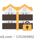 Simple apartment icon + key 135269902