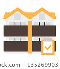 Simple apartment icon + clipboard 135269903