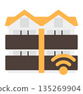 Simple apartment icon + wifi 135269904