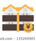 Simple apartment icon + money 135269905