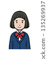 身穿制服的女孩，上半身 135269937