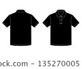 Black short-sleeved polo shirt 135270005