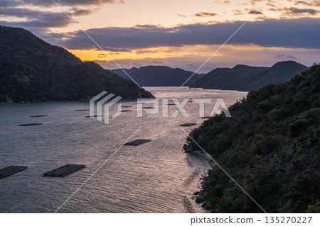 Beautiful twilight time in Okayama, Japan 135270227